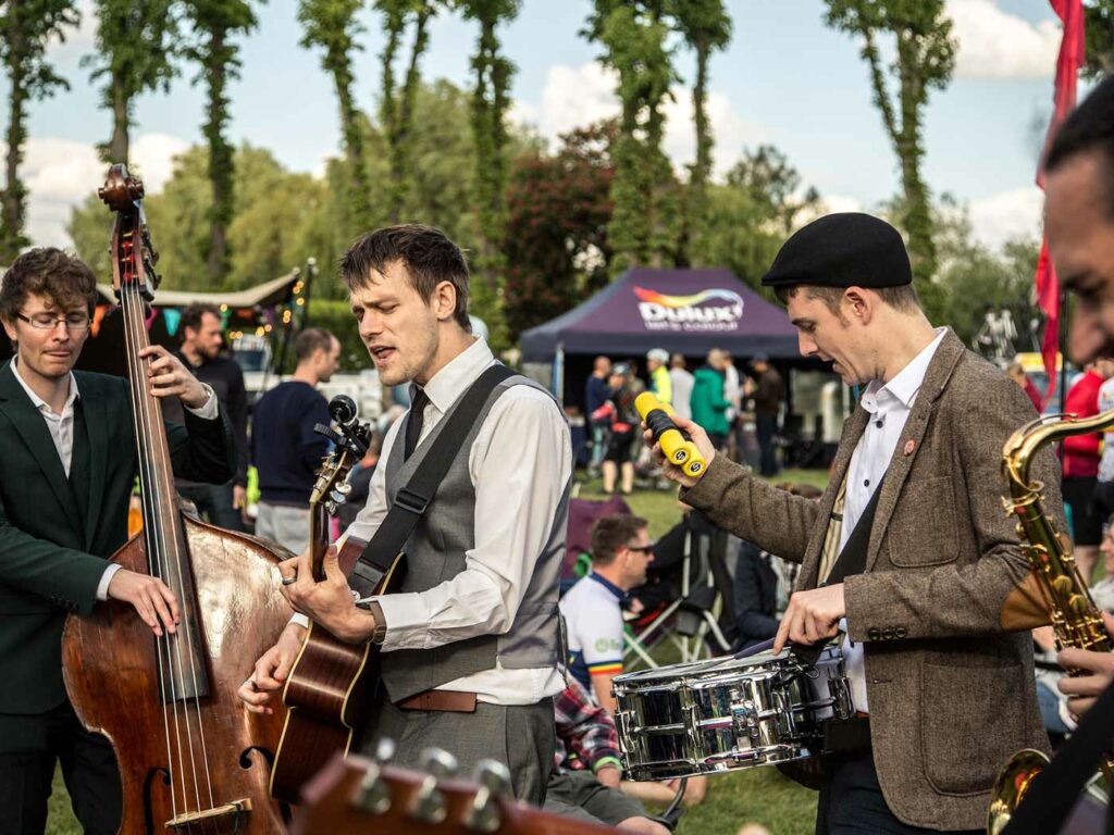 Band playing at the festival